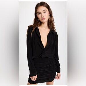 Norma Kamali Boyfriend Shirred Shirt Dress, worn once, size XL